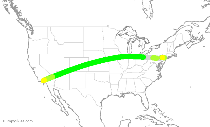 Turbulence forecast map for KOW25, TEB to VNY