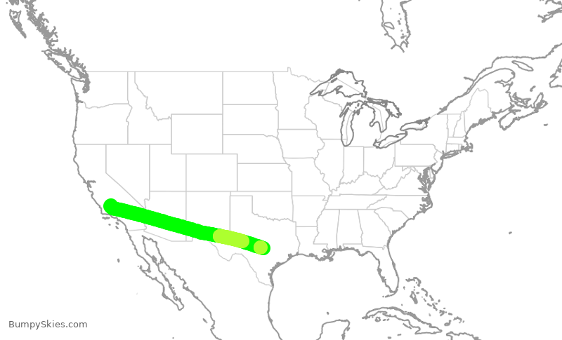 Turbulence forecast map for KOW301, BFL to 11R