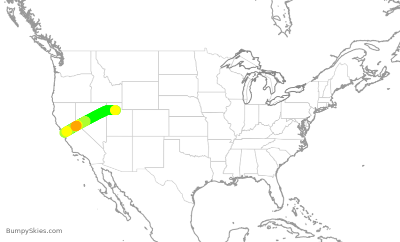 Turbulence forecast map for KOW370, SLC to NUQ