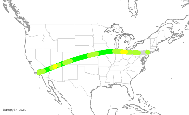 Turbulence forecast map for KOW371, TEB to VNY