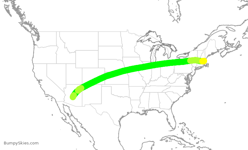 Turbulence forecast map for KOW416, SCF to BED