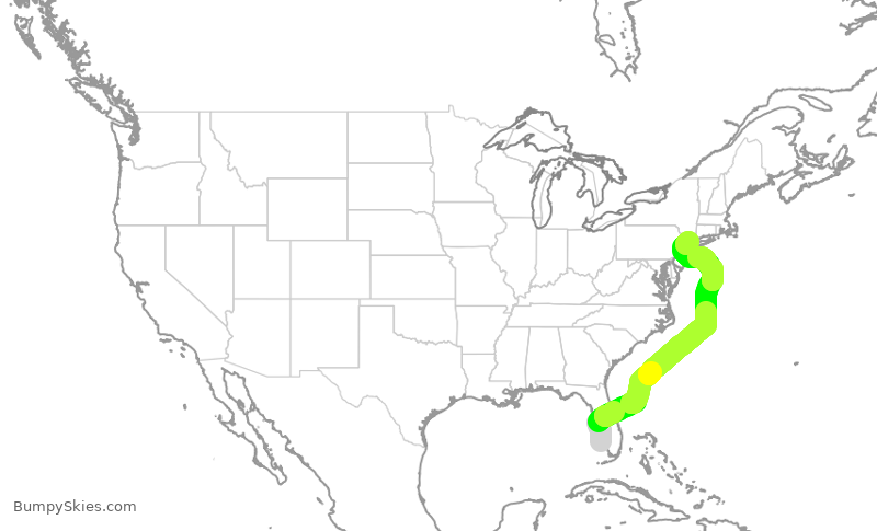 Turbulence forecast map for KOW526, APF to TEB