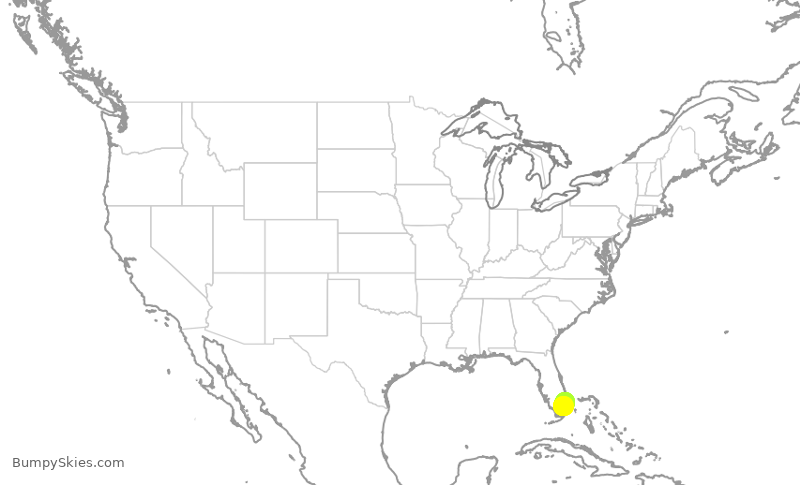 Turbulence forecast map for KOW553, OPF to BCT