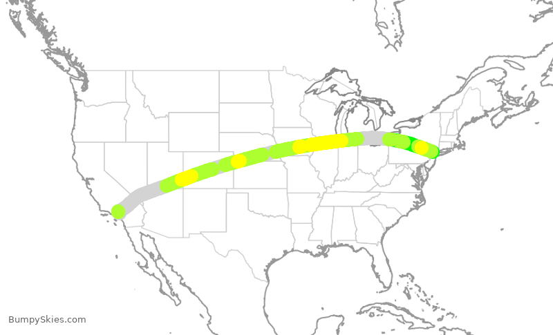 Turbulence forecast map for KOW700, ONT to TEB