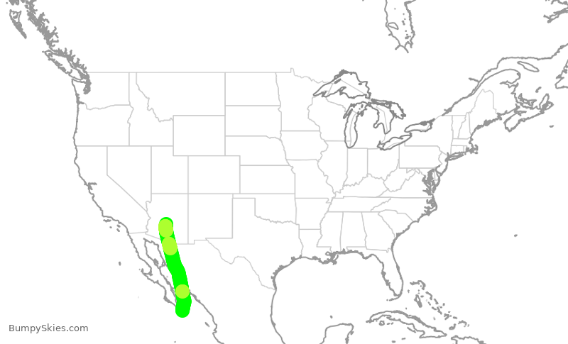 Turbulence forecast map for KOW700, SDL to MSD