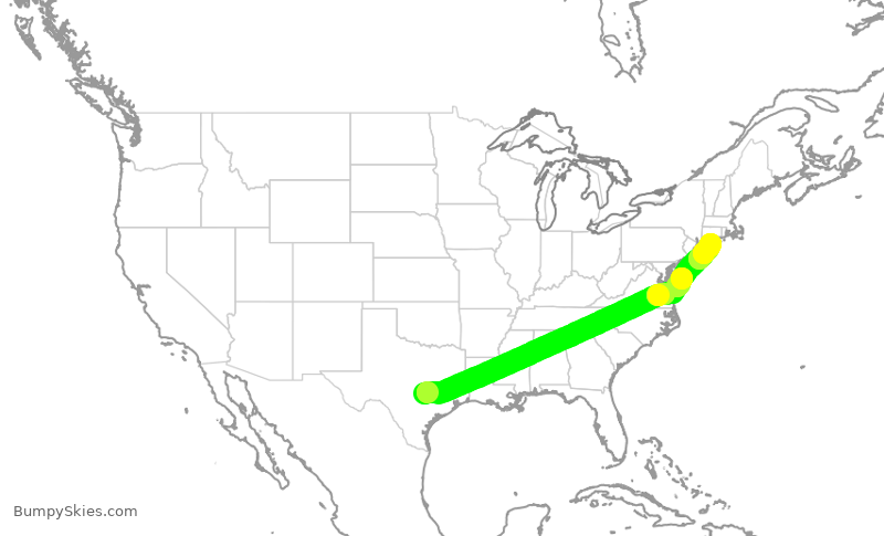 Turbulence forecast map for KOW733, AUS to FOK