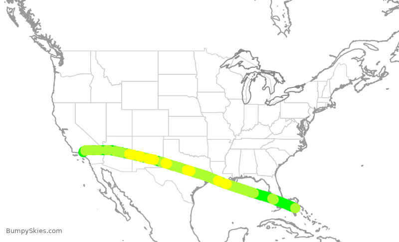 Turbulence forecast map for KOW883, VNY to YNN