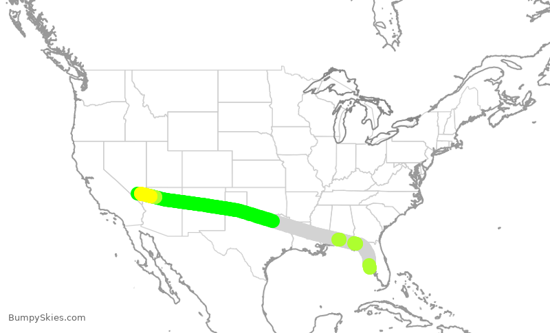 Turbulence forecast map for KOW910, SRQ to VGT