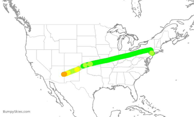 Turbulence forecast map for KOW939, KJTC to TEB