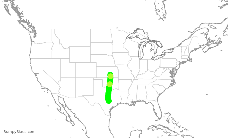 Turbulence forecast map for KOW955, AUS to KAAO