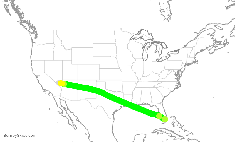 Turbulence forecast map for KOW955, LAS to OPF