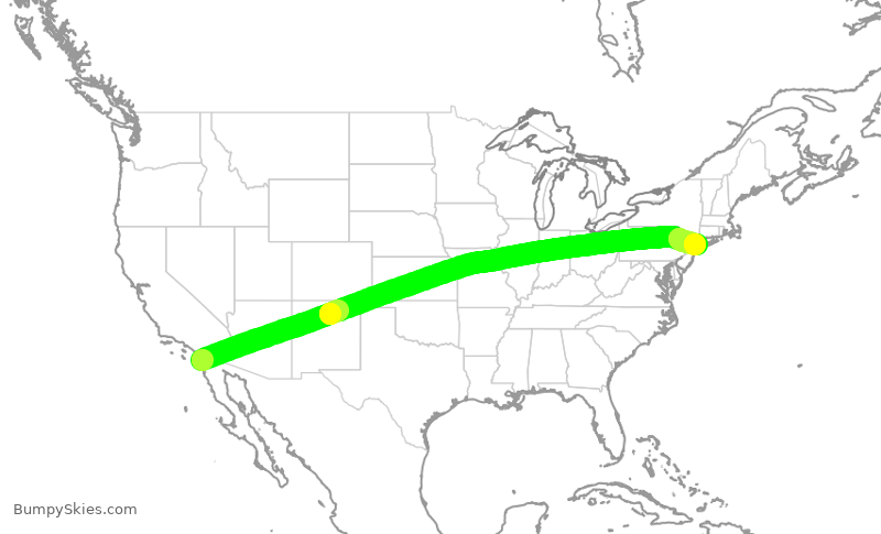 Turbulence forecast map for KOW971, SDM to FRG