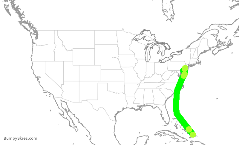 Turbulence forecast map for KPO500, BPV to TTN