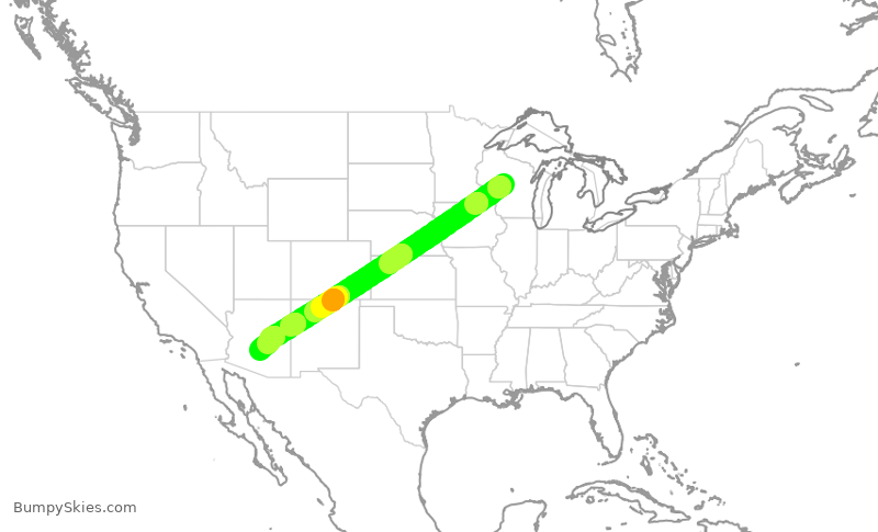 Turbulence forecast map for LJY477, MFI to IWA