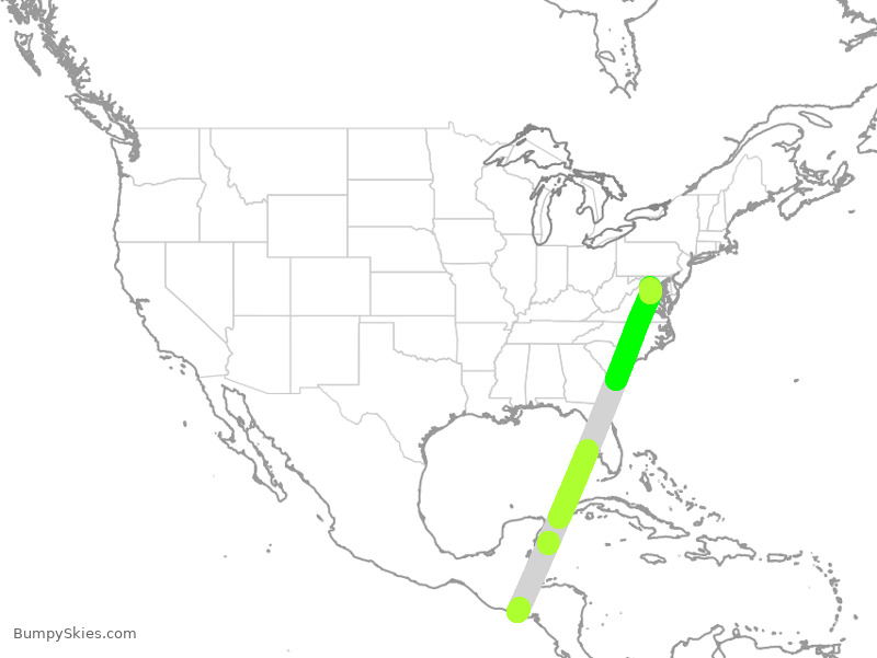 Turbulence forecast map for LRC600, SAL to IAD