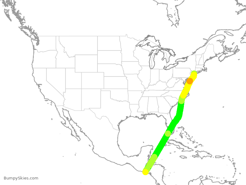 Turbulence forecast map for LRC660, SAL to JFK