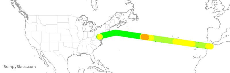 Turbulence forecast map for MRS0603, IAD to MME