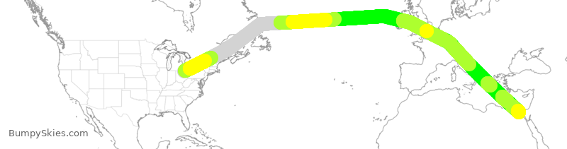 Turbulence forecast map for MSR3010, CLE to CAI