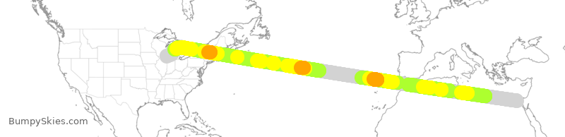 Turbulence forecast map for MSR947, CAI to ORD