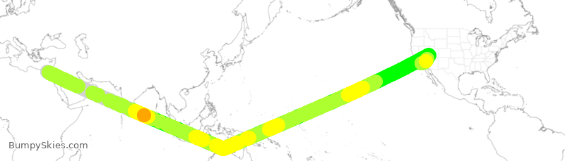 Turbulence forecast map for MSR983, CAI to LAX