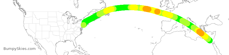 Turbulence forecast map for MSR988, EWR to CAI