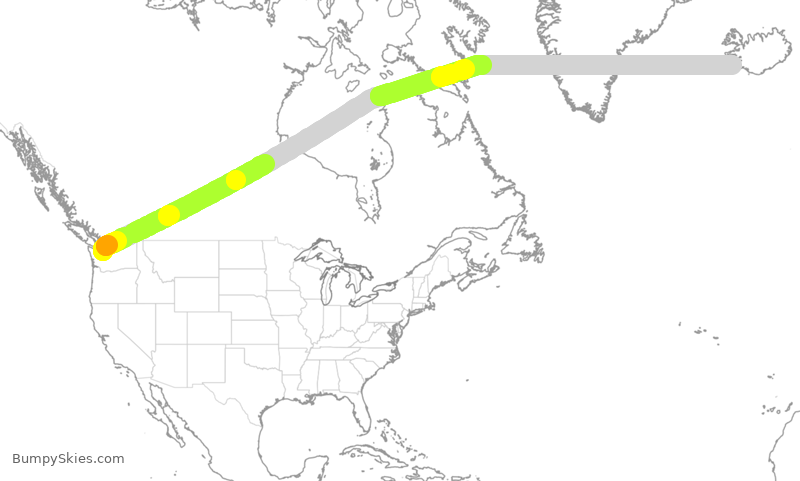 Turbulence forecast map for MSR9901, BFI to IKF