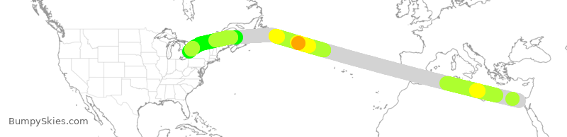 Turbulence forecast map for MSR995, CAI to YYZ