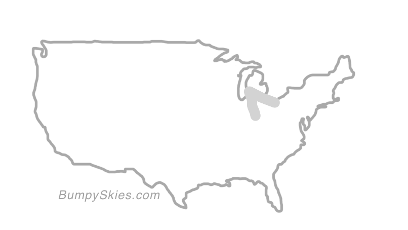 Map of continental US with illustrated flight path and turbulence forecast (described in text below)
