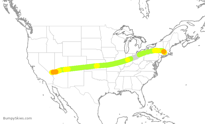 Turbulence forecast map for MXY527, LAS to BDL