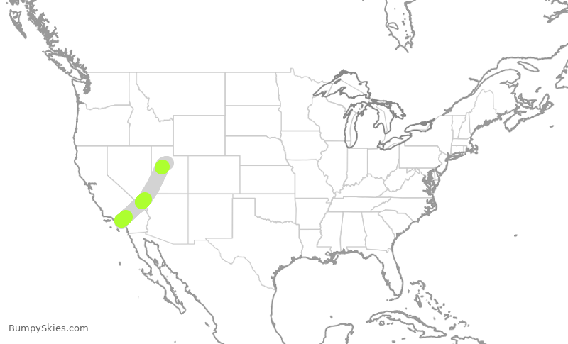 Turbulence forecast map for MXY603, SNA to PVU