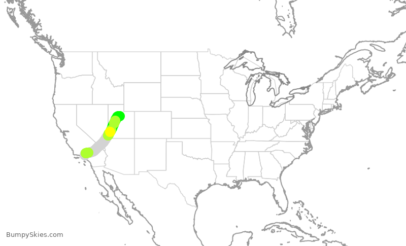Turbulence forecast map for MXY651, BUR to PVU