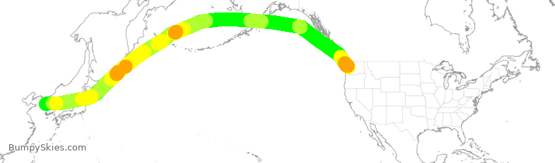 Turbulence forecast map for NCR815, SEA to KSI