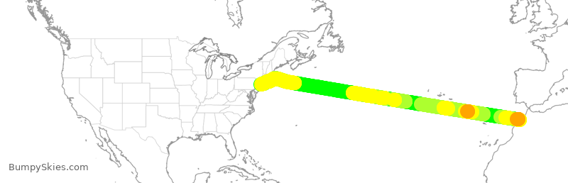 Turbulence forecast map for NCR902, MMN to JFK