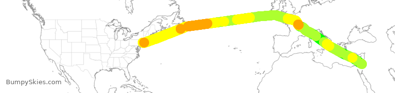 Turbulence forecast map for NCR903, JFK to LBG