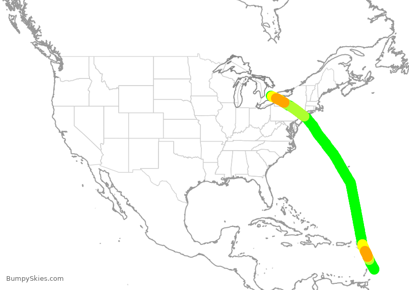 Turbulence forecast map for NOJ93, BPB to YKF