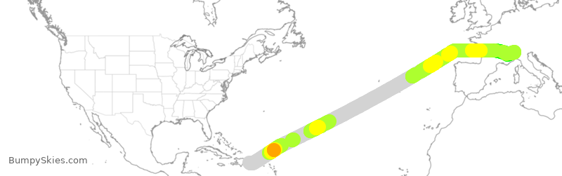 Turbulence forecast map for NOS171, LRM to MXP