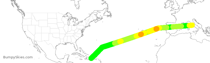 Turbulence forecast map for NOS231, DLR to IRF