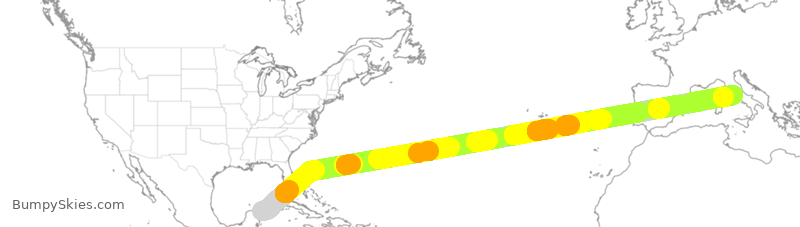 Turbulence forecast map for NOS403, MUN to IRF