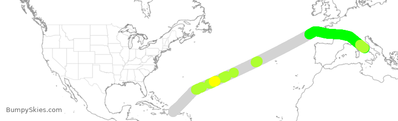 Turbulence forecast map for NOS457, LRM to FCO