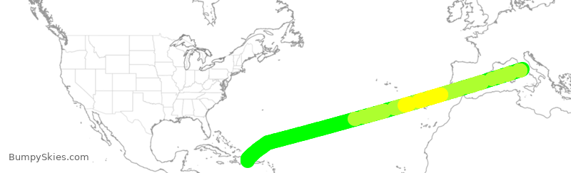 Turbulence forecast map for NOS522, FCO to LRM