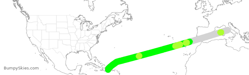 Turbulence forecast map for NOS556, FCO to LRM