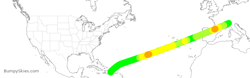 Turbulence forecast map for NOS630, IMC to DLR