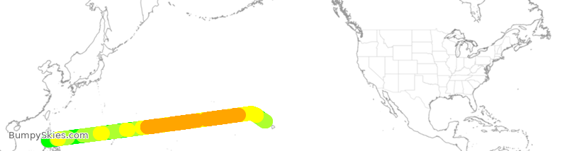 Turbulence forecast map for PAL100, PLL to HNL
