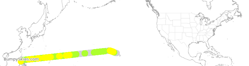 Turbulence forecast map for PAL101, HNL to MNL
