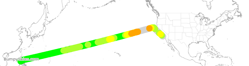 Turbulence forecast map for PAL103, LAX to PLL