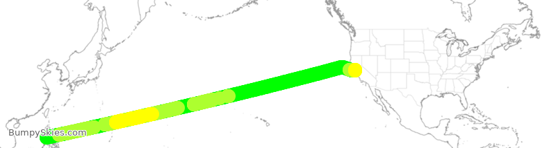 Turbulence forecast map for PAL104, MNL to SFO