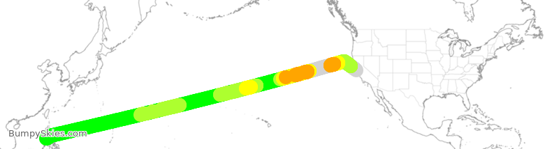 Turbulence forecast map for PAL105, SFO to PLL
