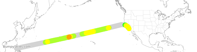 Turbulence forecast map for PAL112, PLL to LAX