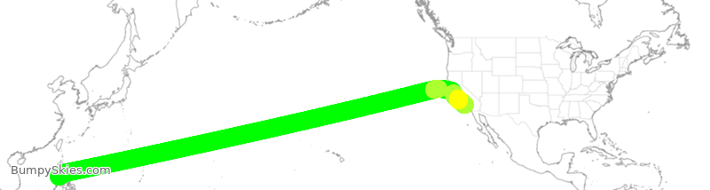 Turbulence forecast map for PAL113, LAX to MNL