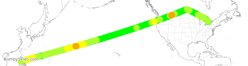 Turbulence forecast map for PAL118, MNL to YYZ